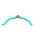 Turquoise Knotted Glass Pearl Necklace